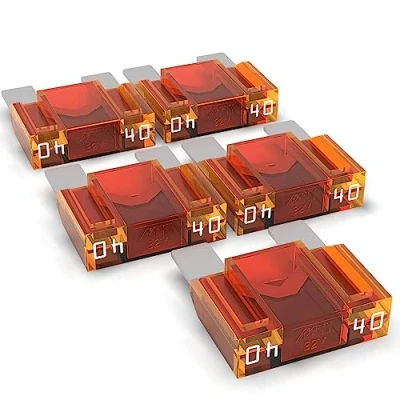 Afbeelding van AUPROTEC Maxi platte steekzekering, 20 A 80 A, smeltbeveiliging, selectie: 40 ampère, oranje, 5 stuks