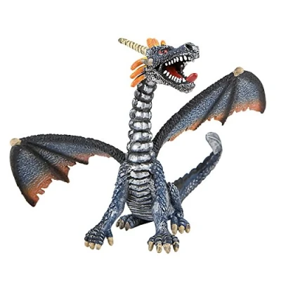 Afbeelding van Drache sitzend blauw/zilver, speelfiguur