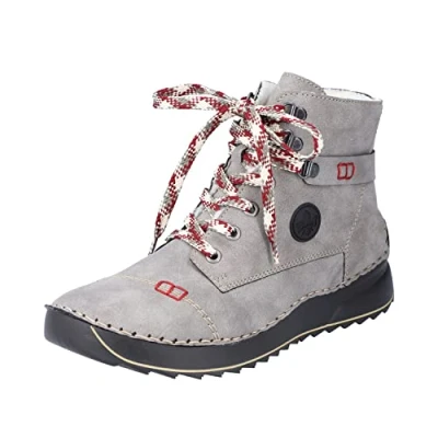 Afbeelding van Rieker dames veterlaars enkellaars warme voering 51544 64 grijs