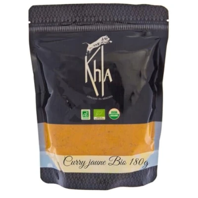 Afbeelding van Khla Biologische Gele Curry in Poeder Zak 180g Zachte Currymix niet scherp Ingrediënt Keuken &amp; Bakken Thaise Indiase Kurkuma, Gember Aziatische specerijen