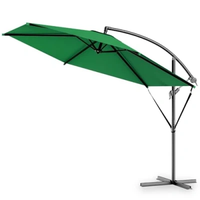 Afbeelding van Kingsleeve Zweefparasol Kantelbaar Handslinger Ø300cm UV 50+ Groen