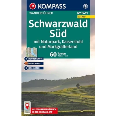 Afbeelding van KOMPASS Wanderführer 5411 Schwarzwald Süd mit Naturpark Wandelgids