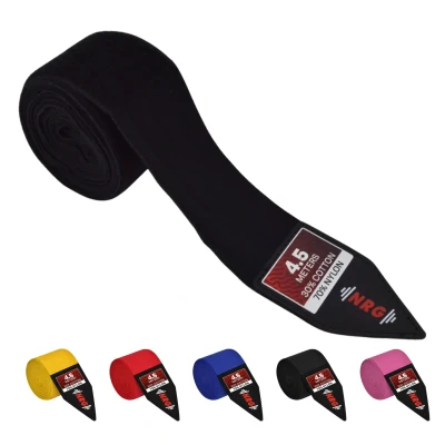 Afbeelding van NRG fitness Boks Bandage Hand Wraps 4.5 meter Geel Rood Blauw Zwart Roze Kunststof