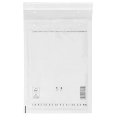 Afbeelding van 200 stuks luchtkussenenveloppen wit D4 (200 x 275 mm) DIN B5 C5+