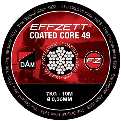 Afbeelding van Dam Effzett Coated Core49 Steeltrace 10m 7kg Brown Roofvis onderlijn materiaal