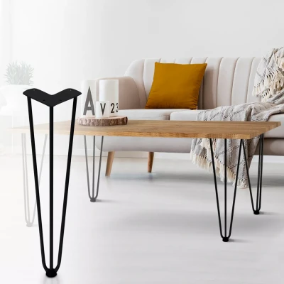 Afbeelding van Lot de 4 pieds épingle 40,5 cm pour table design industriel