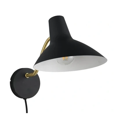 Afbeelding van TRIO TRAVELLER Wandlamp Zwart goud excl. 1x E27 4W