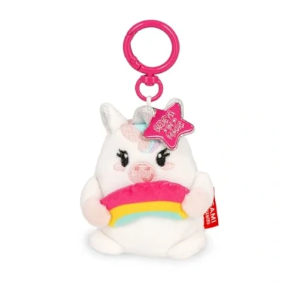 Image de Legami porte clés Super Soft! à thème Licorn, en peluche, pendentif avec message gravé et mousqueton zinc, 7 x 11 cm, Blanc, S