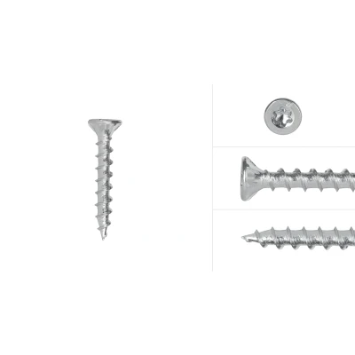 Afbeelding van Spaanplaatschroeven Verzinkt 3 x 20 mm Torx 10 Voldraad Doos 200 Stuks
