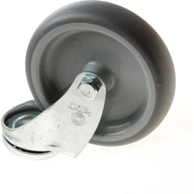 Afbeelding van Kelfort Zwenkwiel met boutgat, grijs rubber wiel glijlager, 65kg 100mm