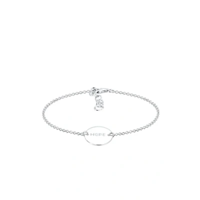 Afbeelding van Elli Hopeschriftzug Armband, Dames, Maat: 17, Silber