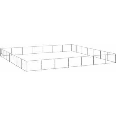 Afbeelding van vidaXL Hondenkennel 49 m² staal zilverkleurig
