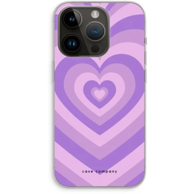Afbeelding van Case Company® hoesje geschikt voor iPhone 14 Pro Hart Paars Soft Cover Telefoonhoesje Bescherming aan alle Kanten en Schermrand
