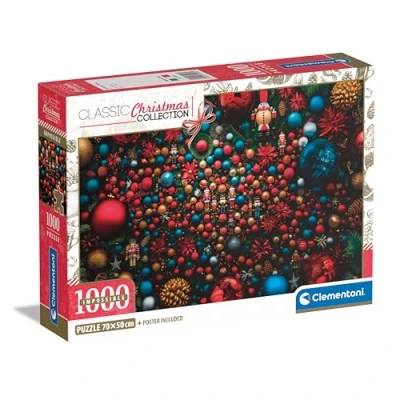 Afbeelding van Clementoni Impossible Christmas Vibes 39926 Compacte doos met 1000 stuks, inclusief poster, volwassenen van 14 tot 99 jaar, cadeau voor mannen/vrouwen, moeilijke puzzel, gemaakt in Italië, meerkleurig