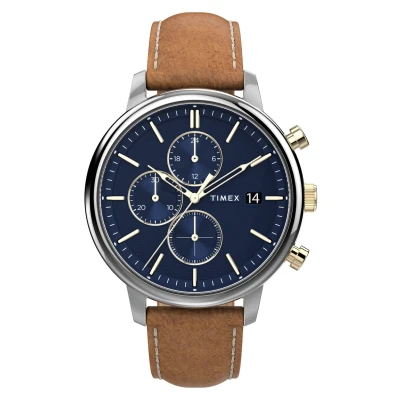 Afbeelding van Timex Chicago Chronograph Chronograaf, Heren, Maat: One Size, Tan/beige