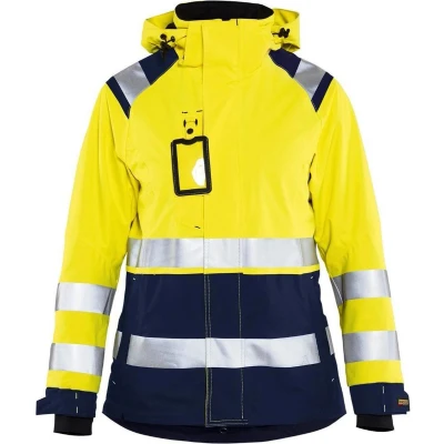 Afbeelding van Blåkläder 4904 1987 Dames Shell jack High Vis Geel/Marineblauw maat S