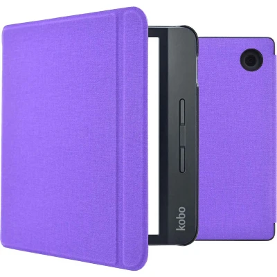 Afbeelding van iMoshion Ereader Cover / Hoesje Geschikt voor Kobo Libra H2O Canvas Sleepcover Bookcase met stand Paars