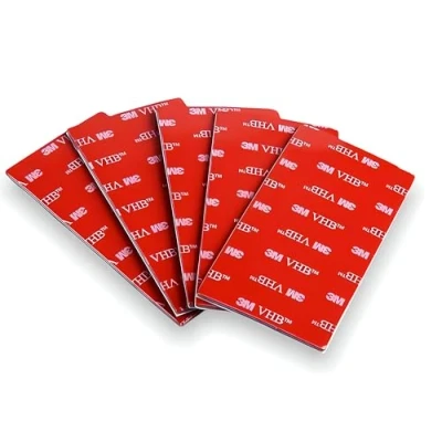 Afbeelding van 3M VHB set van 50 extra sterke dubbelzijdige zelfklevende pads acrylschuim, rechthoekig, water en hittebestendig, voor auto, huis kantoor, 25 mm x mm, stuks