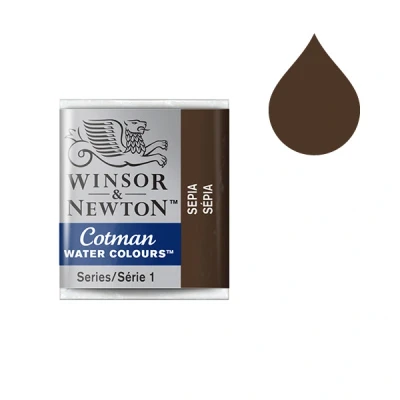 Image de Winsor &amp; Newton Cotman aquarelle (demi godet) 609 sépia