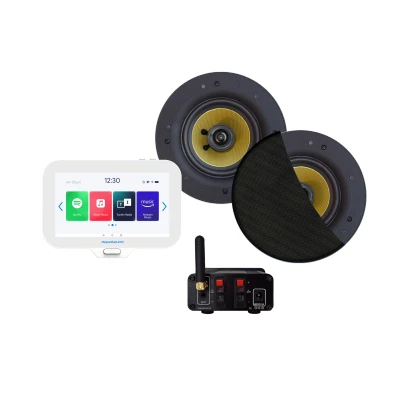 Afbeelding van N Joy badkamerradio met controller, wand lader, samba speaker set zwart en bluetooth versterker 50 WATT