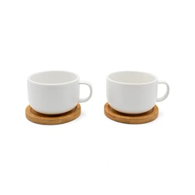 Afbeelding van Bredemeijer Tea cup Umea 250ml white s/2