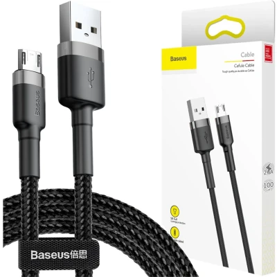 Afbeelding van Baseus Cafule CAMKLF HG1 USB oplaadkabel Zwart/Grijs