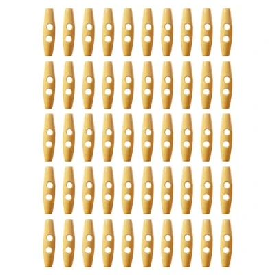 Afbeelding van 50 stuks gebreide knutselknopen, houten knopen, hoornknopen voor overhemden, decoratieve knopen kleding, ovale breiknopen, mantelknopen met 2 gaten