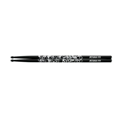 Afbeelding van Tama 7A Sticks O7A S BS &quot;Skull&quot;, zwart, zilverenr Druck Drumsticks
