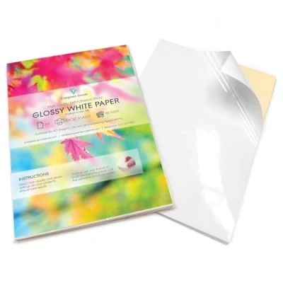 Afbeelding van Evergreen Goods 100 vellen zelfklevend papier, glanzend, A4, inkjet /laserprint, knutselstickers, plottercompatibel, sterke achterkant,