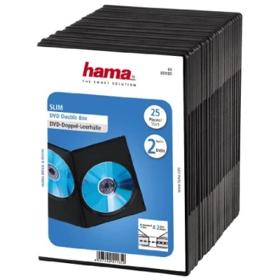 Image de Hama DVD Slim Double Box boîtier de rangement extra plat pour