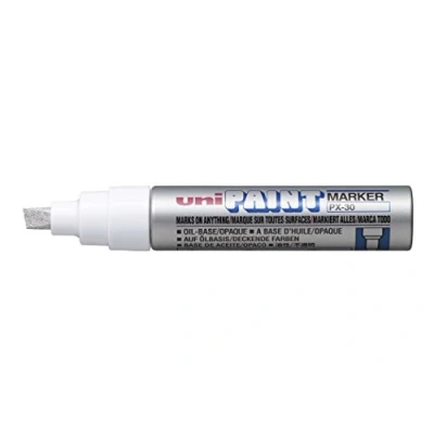 Afbeelding van UNI Paint PX 30 Zilver/Chrome Marker 4 8,5 mm Beitelpunt Verfstift Op Oliebasis, Geschikt Voor Vele Ondergronden Zoals; Glas, Papier, Ceramiek, Plastic of Metaal
