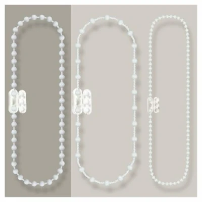 Afbeelding van EFIXS Ketting rolgordijnen pvc (schakelketting) lengte: tot 10 meter hier: lengte 120 cm (circulatie 240 cm), 4,5 x 6 mm, voor rol /verticale jaloezieën, wit