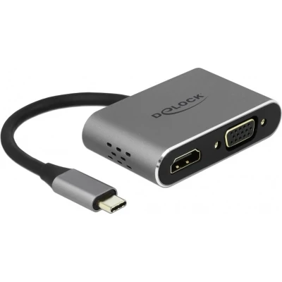 Afbeelding van Delock USB 2.0 Adapter [1x C stekker 1x HDMI bus, VGA bus] 64074 0.12 m