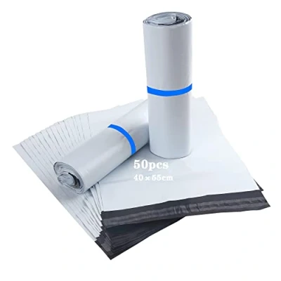 Afbeelding van HVDHYY Kunststof envelop, verzending, grote tas, vintage, verpakking, verzendpakket, kleding, wit, 40 cm x 55 cm, 50 stuks verzendtassen van polystyreen voor textiel en schoendozen
