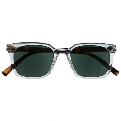 Afbeelding van OPULIZE KOI Zonnebril Groot rechthoekig montuur Getinte lens UV400 Transparant Mannen Vrouwen Veerscharnieren S50 C +2.00