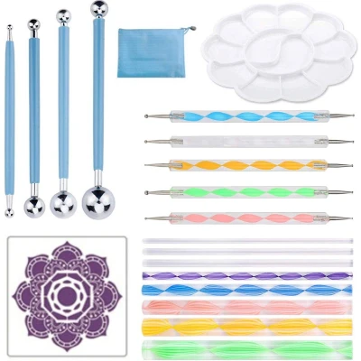 Afbeelding van Dotting Tools 20 delig Mandala inclusief Sjabloon