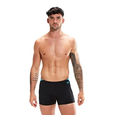 Afbeelding van Speedo Hyper Boom Splice Aquashort Zwart/Blauw Heren Sportzwembroek Maat 8