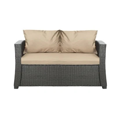 Afbeelding van Setgarden® Buitenkussen voor tuinbank, polyrotan kussen Hollywood schommelbank, beige, 100 x 60 50 cm