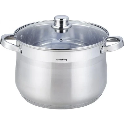 Afbeelding van Klausberg 7167 soeppan met deksel 18.7L Ø32 cm RVS inductie alle warmtebronnen