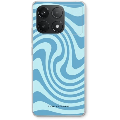 Afbeelding van Case Company® hoesje geschikt voor Xiaomi Redmi K70 Swirl Blauw Soft Cover Telefoonhoesje Bescherming aan alle Kanten en Schermrand