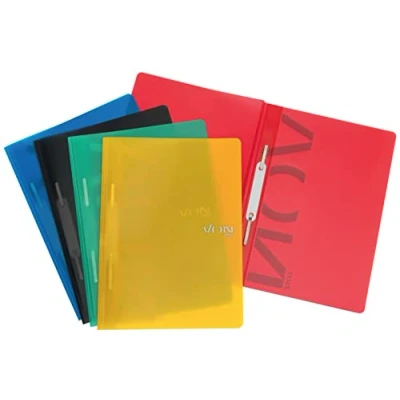 Afbeelding van VON Leitz 46791099 set van 5 A4 mappen, PP kunststof, voor 100 vellen, zachte kaft, school en thuis, meerkleurig
