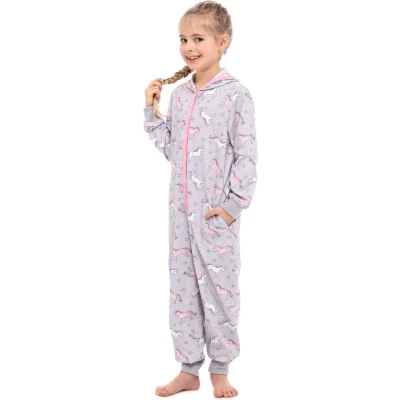 Afbeelding van Merry Style Kinder Pyjama ronde hals lange mouwen broek met zakken Katoen MS MS10 223 PJ Melange Einhorn 122 128