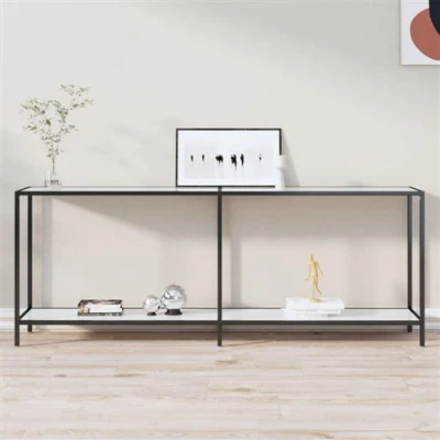 Afbeelding van Wandtafel 200x35x75,5 cm gehard glas wit