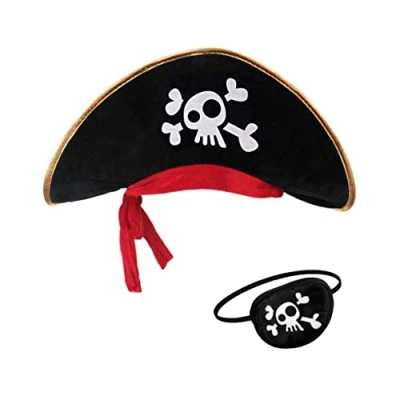 Afbeelding van Piratenhoed Caribische kapitein kinderen en volwassenen (voor kinderen)