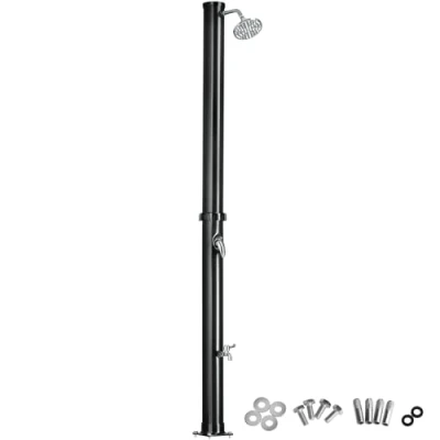 Afbeelding van tectake® Zonnedouche 20 Liter Tuindouche, buitendouche warm water Voor tuin, camping of zwembad Met grote douchekop en kraan Zwart