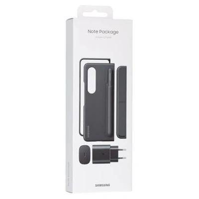 Afbeelding van Samsung Note Package Leren Book Case Met S Pen Zwart Galaxy Z Fold 4 + USB C Snellader 25W
