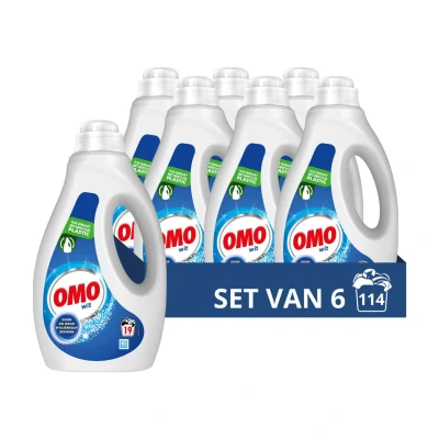 Afbeelding van 6x OMO Vloeibaar Wasmiddel Wit 19 Wasbeurten 950 ml
