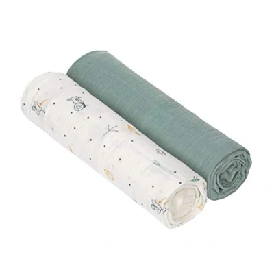 Afbeelding van Lässig Hydrofiele luier swaddle doek 120x120cm XL Garden Explorer boys 2 stuks