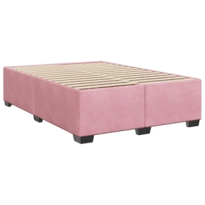 Image de vidaXL Cadre de lit Rose 140x200 cm Velours