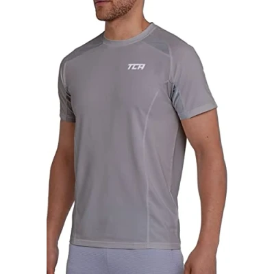 Afbeelding van TCA Mannen QuickDry Prestatiegerichte Hardloop Gym Trainings Top Licht Grijs, M